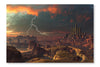 Electric Storm Over Distant Alien City 16x24 Wall Art Frame And Fabric Panel