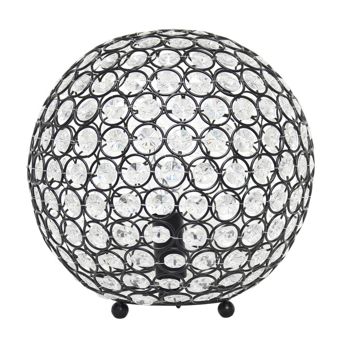 Elegant Designs Elipse 10 Inch Crystal Ball Sequin Table Lamp, Restoration Bronze