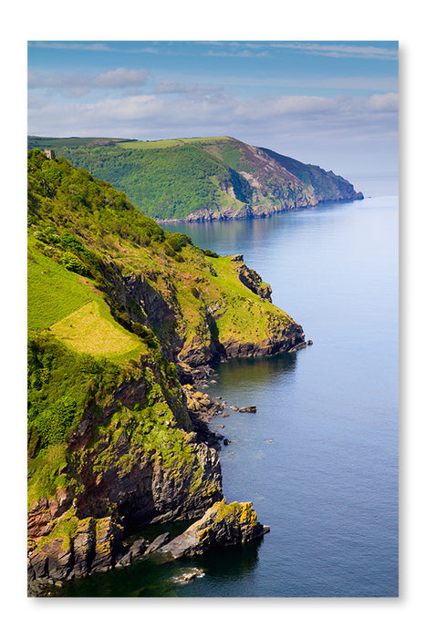 Coast Of Great Britain At Lynton North Devon 16x24 Wall Art Frame And Fabric Panel