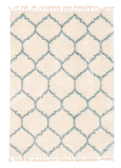 Helma Trellis Cream Shag 3'11" X 5'11" Area Rug