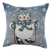 Cushion Snowman on Skis - Set of 2 Cushions