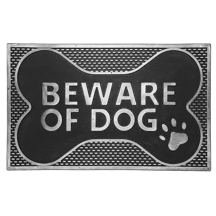 Rubber Beware of Dog Floormat