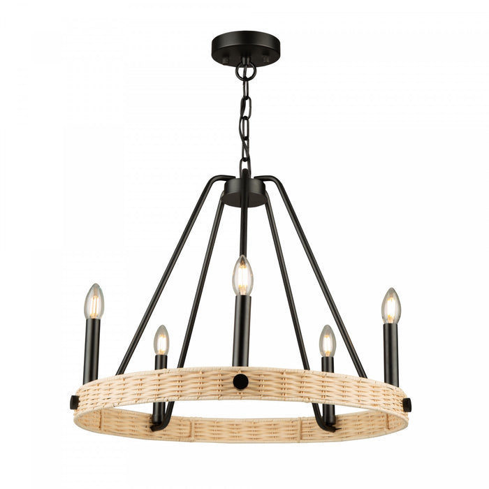Perris 5-Light Black Chandelier