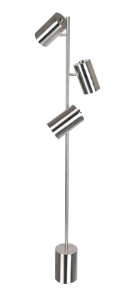 Floor Lamp 3-Light Brushed Steel