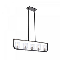 Cheshire Black & Nickel 5-Light Island Light