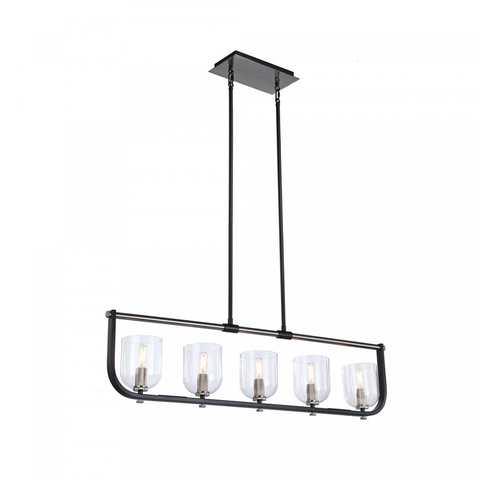Cheshire Black & Nickel 5-Light Island Light
