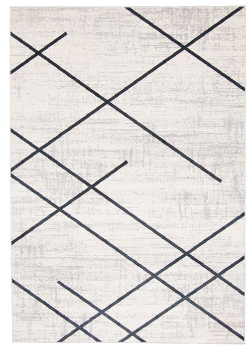 Damali Ivory/Blue Machine Washable Area Rug - 6'0\" x 9'0\"