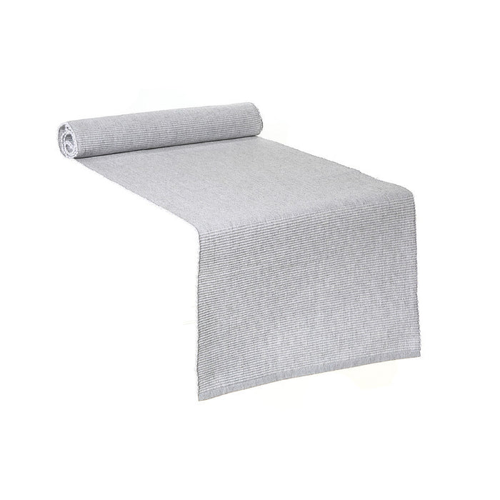 Chambray Ribbed Table Runner Light Grey - Set of 2