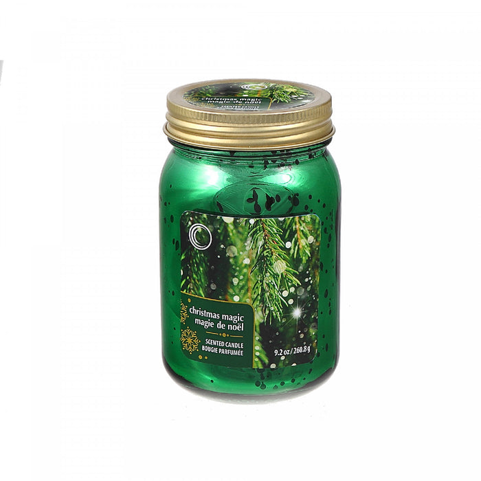 9.2oz Electroplated Mason Jar Candle Christmas Magic