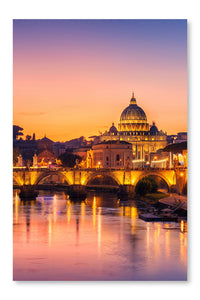 Rome, Italy With St Peter Basilica Of The Vatican 2 16x24 Wall Art Frame And Fabric Panel