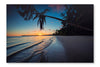 Palm And Tropical Beach In Punta Cana, Dominican Republic 24x36 Wall Art Frame And Fabric Panel