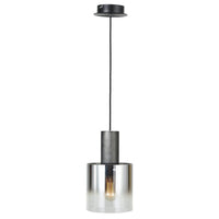 Henley 1-Light Satin Black and Smoke Glass Pendant 