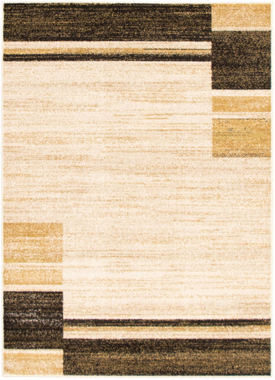 Aya Ivory-Brown Area Rug - 5'3" x 7'3"