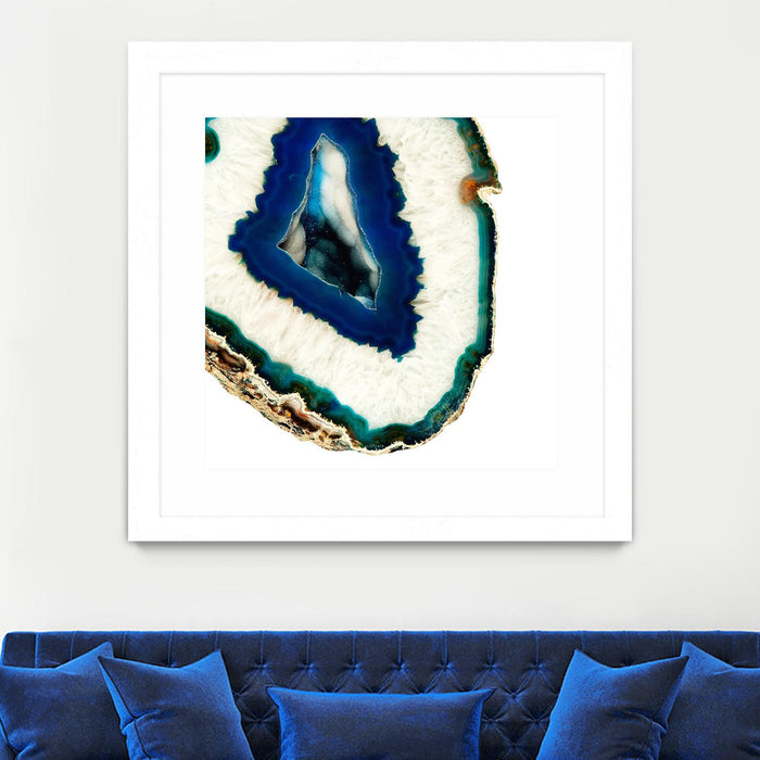 \"Mediterranean Agate A\" Matted and Framed White 36x36 Wall Art
