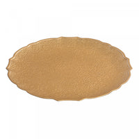 Round Serving Plate Textured Gold 13