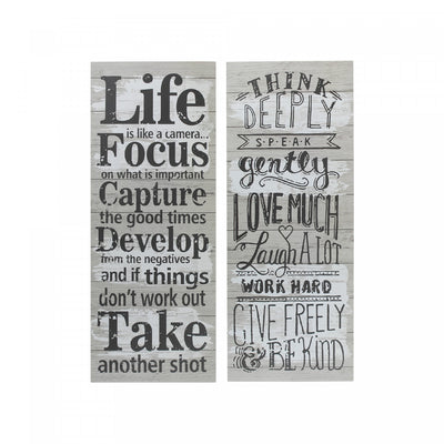 Framed MDF Wall Art Life Quote - Set of 2 Wall Decor|Œuvre d’art murale encadrée en panneau de fibres à densité moyenne avec citation sur la vie en anglais - ensemble de 2 décorations murales