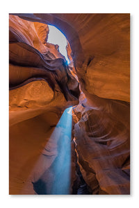 Sun Light Hitting The Antelope Canyon 28x42 Wall Art Frame And Fabric Panel