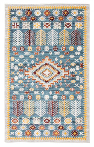 Gypsy Blue Machine Washable Area Rug - 5'0