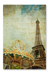 Vintage Image Of Eiffel Tower 28x42 Wall Art Frame And Fabric Panel