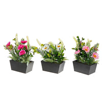 Artificial Daisy in Plastic Pot - Set of 3 Artificial Flower