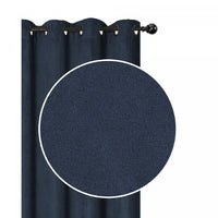 Faux Suede Panel With 8 Grommets Navy Blue - Set of 2 Drapes and Blinds