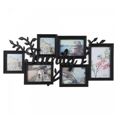 Black Collage Frame - Family 6 Opening Frames|Cadres photo collage noirs - 6 cadres « Family »