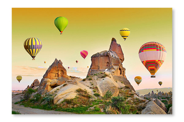 Hot Air Balloons In Cappadocia 16x24 Wall Art Frame And Fabric Panel