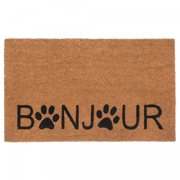 Coir Door Mat Bonjour - Paws Floormat
