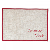 Embroidered Placemat Joyeux Noel 13 x 18 - Set of 12