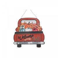 MDF Wall Hanger Truck with Pumpkins - Welcome Fall Wall Decor