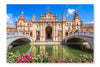 Seville, Spain At Spanish Square 16x24 Wall Art Frame And Fabric Panel