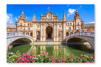 Seville, Spain At Spanish Square 16x24 Wall Art Frame And Fabric Panel