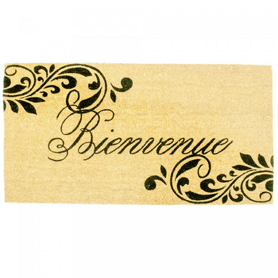 Bienvenue Coir Door Mat Floormat|Tapis de plancher « Bienvenue » en fibre de coco