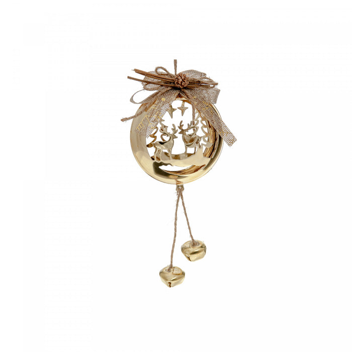 Metal Round Tree Ornament Gold - Set of 6 Christmas Ornaments