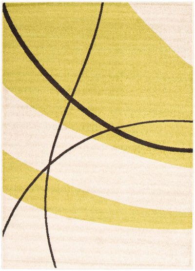 Carson Cream-Green Area Rug - 3'11" x 5'7"