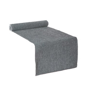 Chambray Ribbed Table Runner Black - Set of 2