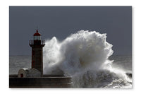 Lighthouse Storm 28x42 Wall Art Frame And Fabric Panel