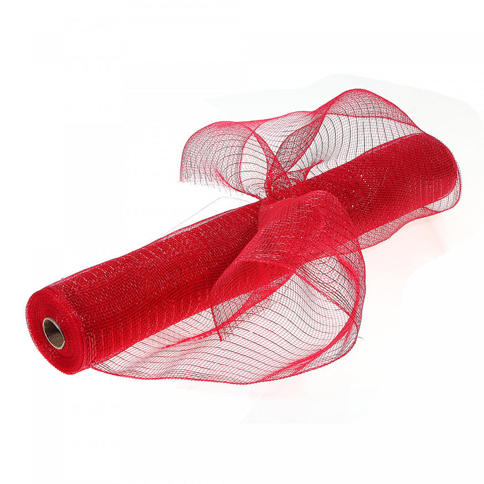 Mesh Ribbon Red with Red Stripes 21\"x10\" - Set of 2 Crafts