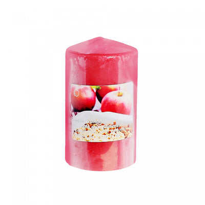 2.75" x 5" Scented Pillar Apple Crumble - Set of 2 Candle|Chandelle pilier parfumée de 2,75 po x 5 po à arôme de croustade aux pommes - ensemble de 2 chandelles