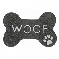 Braided Cotton Bone Shape Pet Mat Woof Paw Floormat
