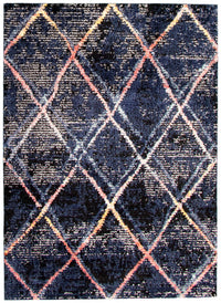 Makondo Abstract Navy Blue Area Rug - 6'7