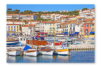 Port Of Cassis, South Of France 24x36 Wall Art Frame And Fabric Panel