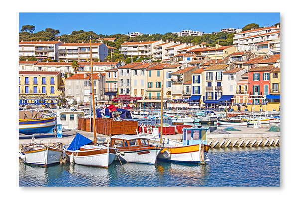 Port Of Cassis, South Of France 24x36 Wall Art Frame And Fabric Panel