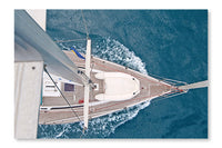 Top View Of Sailing Boat 16x24 Wall Art Frame And Fabric Panel