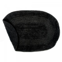 Reversible Cotton Oval Solid Color Bathmat 16 x 24 Black - Set of 2
