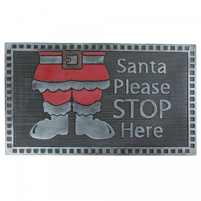 Rubber Santa Please Stop Here Floormat
