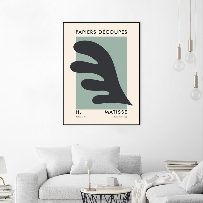 \"Papiers Découpés Vi\" Canvas Framed Black 24x32 Wall Art