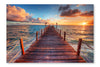 Sunset Over Sea Pier 16x24 Wall Art Frame And Fabric Panel