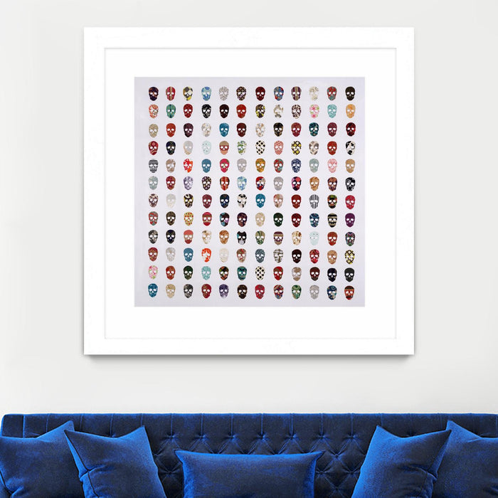 \"Gorgeous Crowd\" Matted and Framed White 30x30 Wall Art