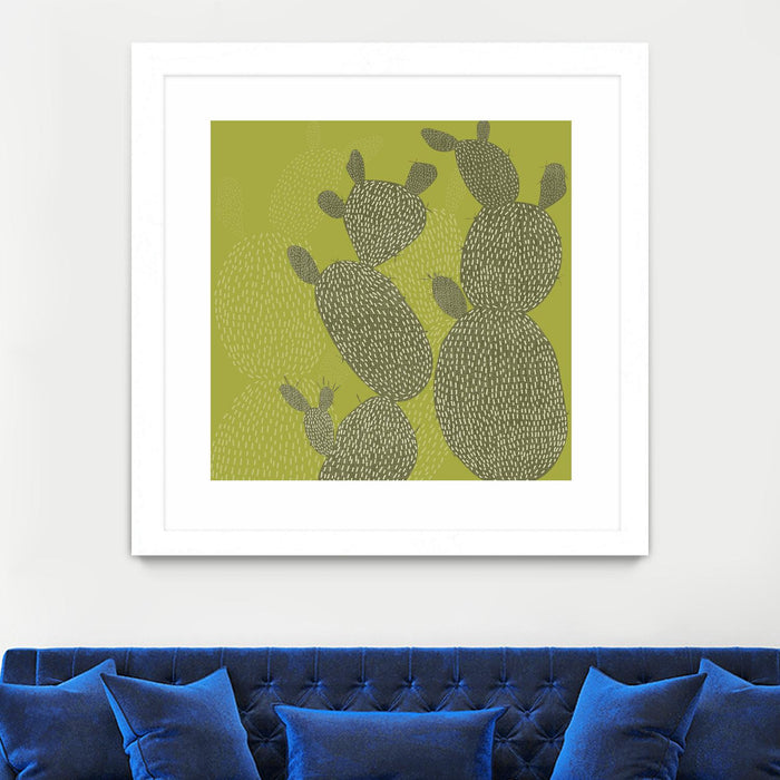 \"Opuntia Ii\" Matted and Framed White 30x30 Wall Art